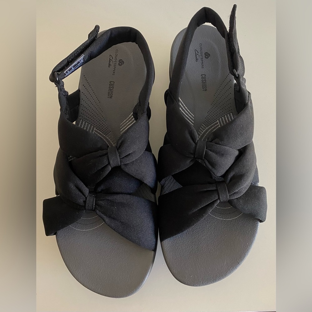 Clarks Cloudsteppers Arla Wide Width Black Sandals size 9.5 (US) - Picture 6 of 8